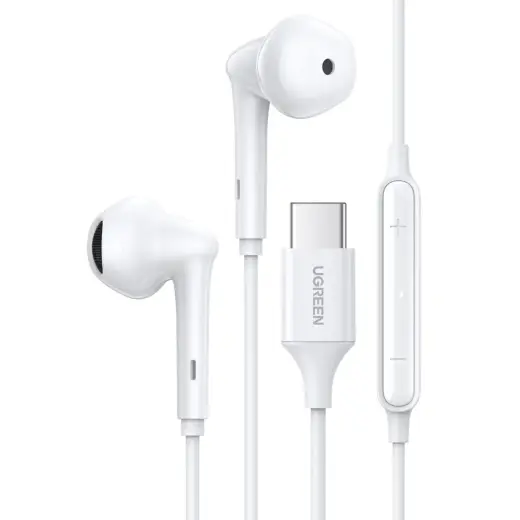 Ugreen in -ear USB Type C headphones with remote and microphone white (EP101 60700)