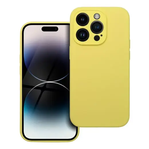 Silicone 2mm telefono dėklas iPhone 14 Pro geltonas