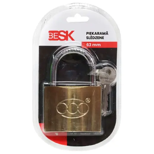 Padlock with 3 keys 63mm, 25AR029-6