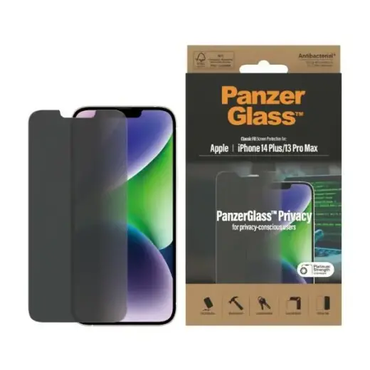 PanzerGlass Classic Fit privacy tempered glass for phone iPhone 14 Plus | iPhone 13 Pro Max 6,7 (privacy effect)