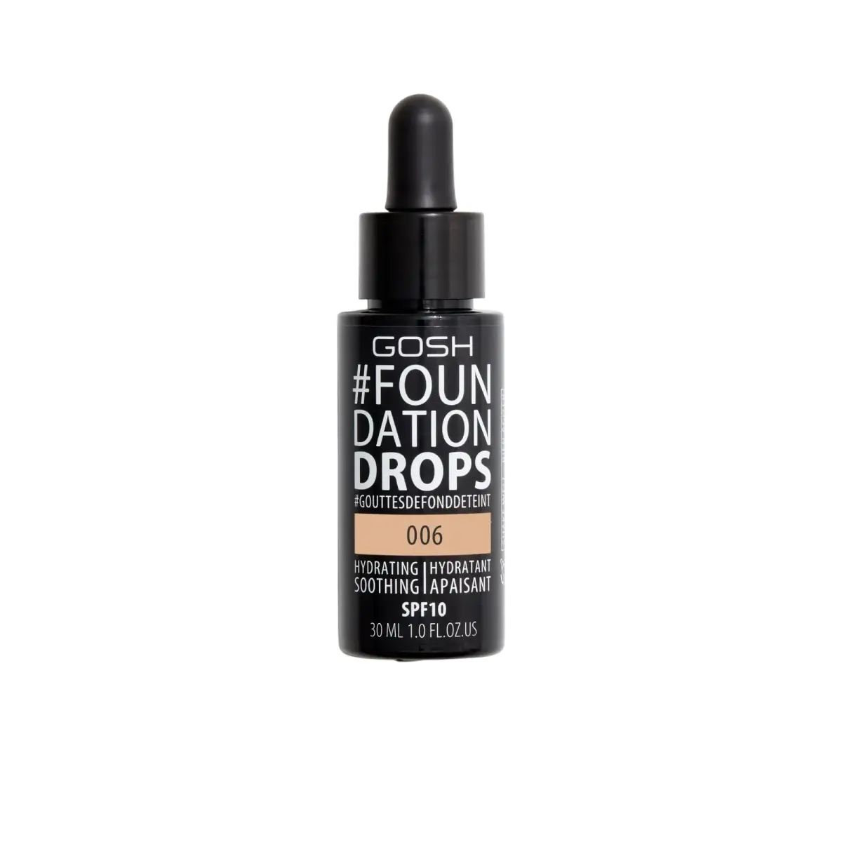 Gosh , Drops, Liquid Foundation, 006, Tawny, SPF 10, 30 ml