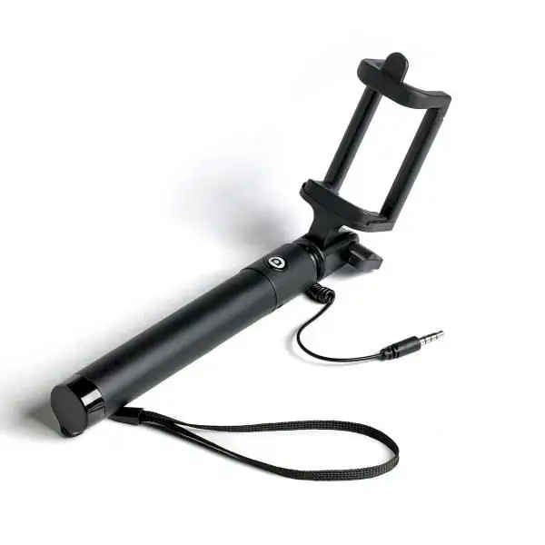 Celly mini selfie stick with remote button and 3.5 mm cable black