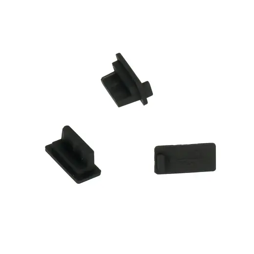 Silicone anti-dust plug USB black - 10 pieces
