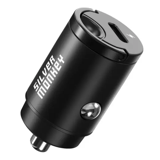 Silver Monkey PD-CPCT30-SM automašīnas lādētājs | 30W | PD | USB-C | melns