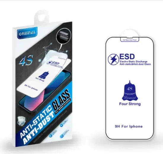 Fusion ESD antistatisks, putekļus necaurlaidīgs rūdīts stikls telefonam iPhone 13 | iPhone 13 Pro, melns