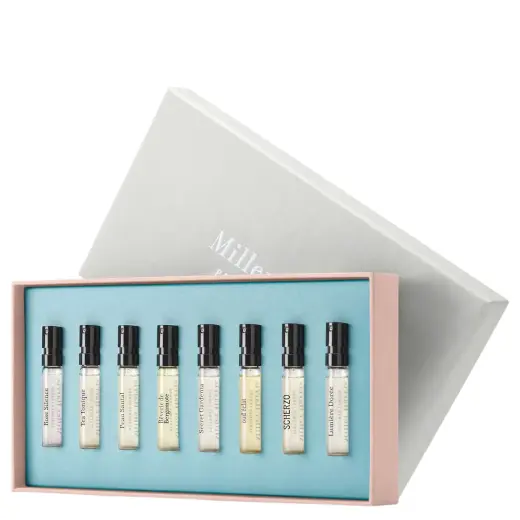 Discovery Set Miller Harris: Scherzo, Eau De Parfum, Unisex, 2 ml *Vial + Rose Silence, Eau De Parfum, For Women, 2 ml *Vial + Coeur De Jardin, Eau De Parfum, For Women, 2 ml *Vial + Tea Tonique, Eau De Parfum, Unisex, 2 ml *Vial + Peau Santal, Eau De Parfum, For Women, 2 ml *Vial + Lumiere Doree, Eau De Parfum, For Women, 2 ml *Vial + Etui Noir, Eau De Parfum, Unisex, 2 ml *Vial + Secret Gardenia, Eau De Parfum, For Women, 2 ml *Vial