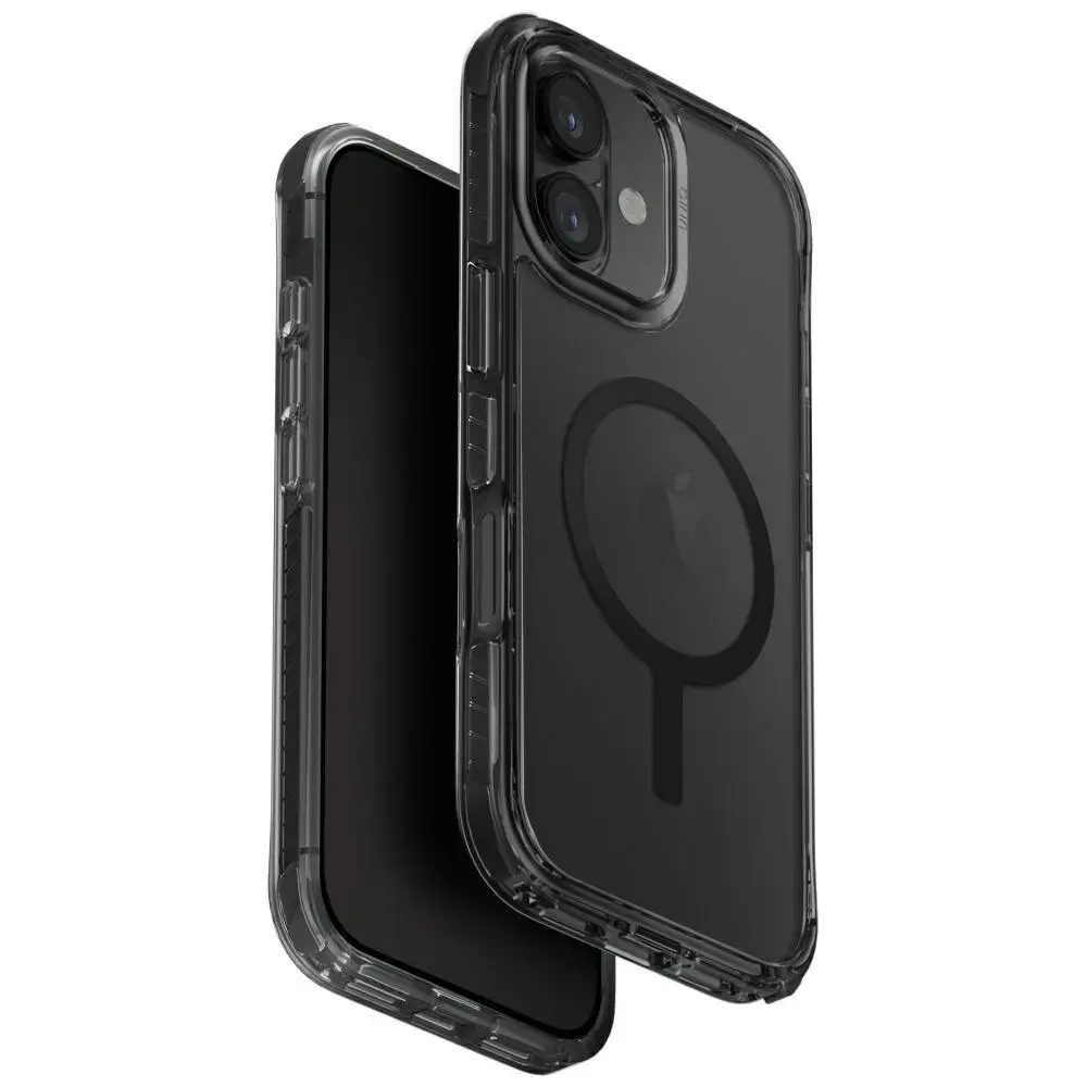 UNIQ Combat maciņš ar statīvu un MagSafe atbalstu telefonam iPhone 17 melns