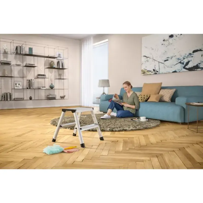 Pakāpienu soliņš salokāms D60 StandardLine / alumīnija / 2x2 pakāpieni