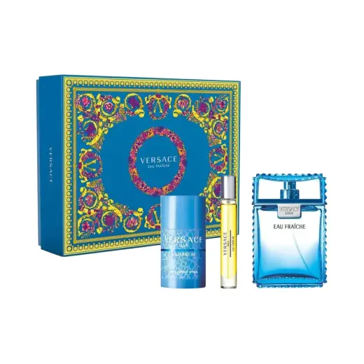 Set Versace: Eau Fraiche, Eau De Toilette, For Men, 100 ml + Eau Fraiche, Eau De Toilette, For Men, 10 ml + Eau Fraiche, Deodorant Stick, For Men, 75 ml
