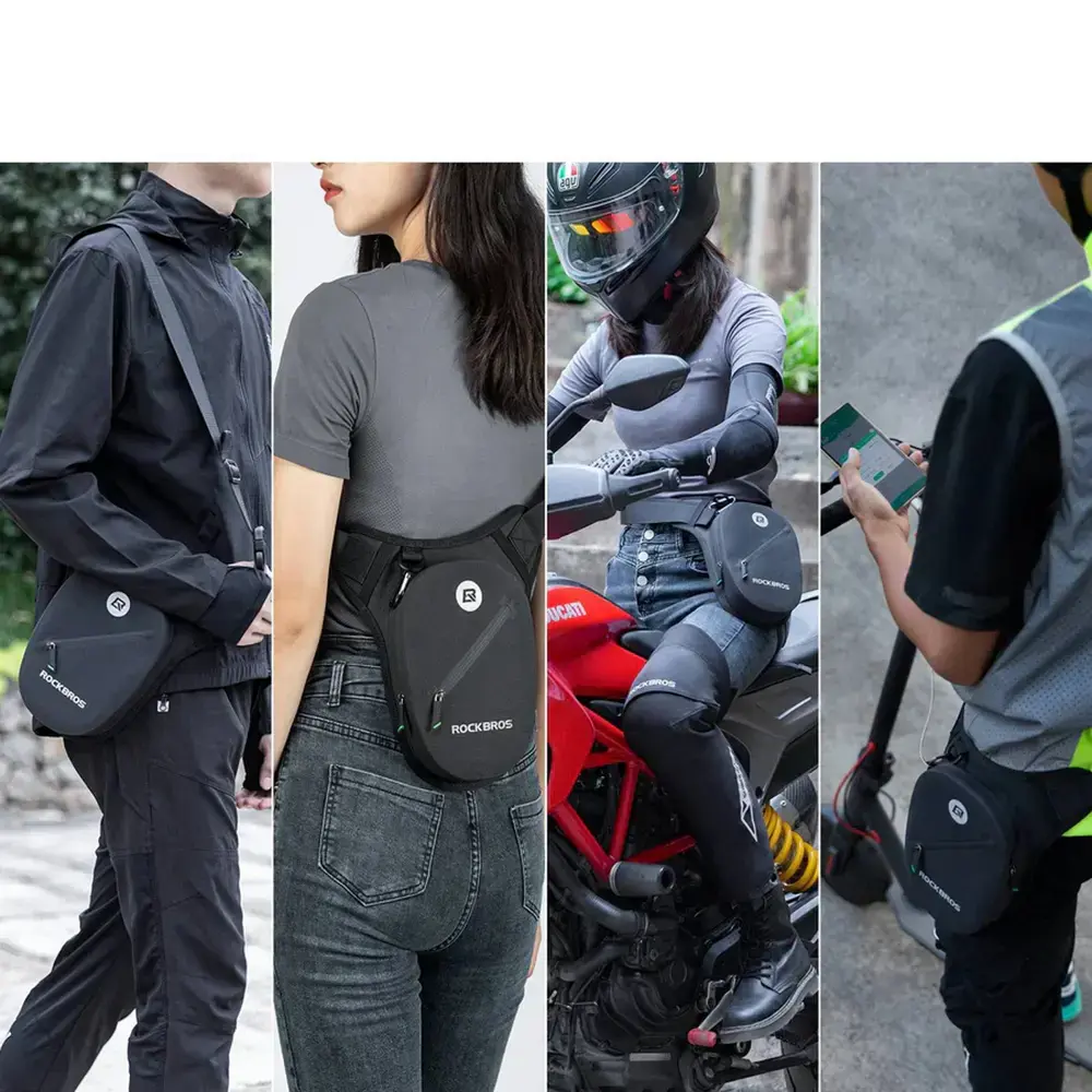 Saszetka motocyklowa Rockbros AS-081 na udo lub biodro 1 l - czarna