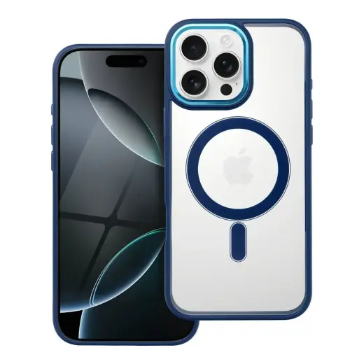 Color Edge Mag phone case with MagSafe support for iPhone 16 Pro Max blue