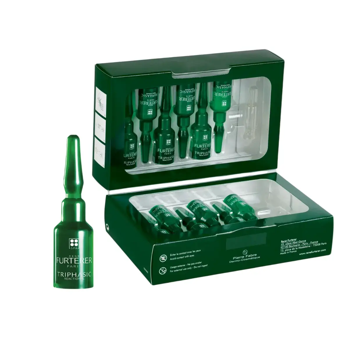 Set, Rene Furterer, Triphasic Progressive, Anti-Hair Loss, Ampoules Treatment Serum, For Hair, Unisex, 8 pcs, 5 ml