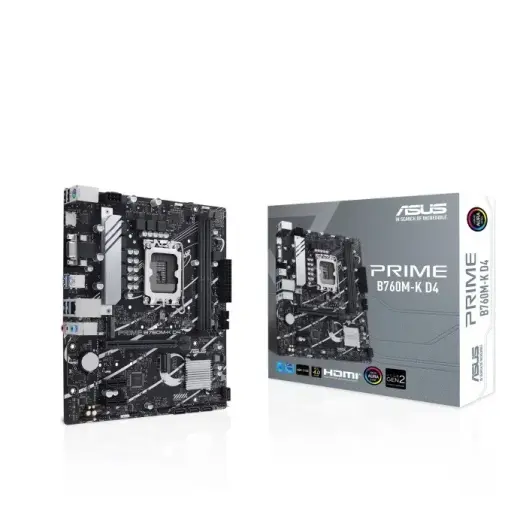 ASUS Mainboard PRIME B760M-K D4 - micro ATX - Socket LGA1700 - Intel B760