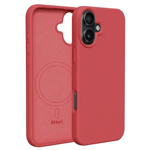 Etteri Silicone telefono dėklas su MagSafe palaikymu iPhone 16 Plus rožinis