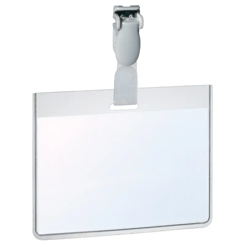 Personas karte Durable ar plastmasas klipsi un izmēru 90x60 mm horizontāla, 25 gab./iepak.