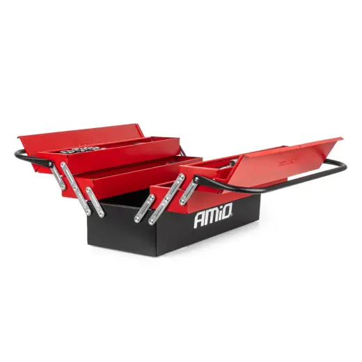 Folding toolbox with 86pcs CRV tools 460x200x200mm AMIO-04984