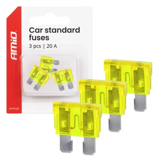 Car blade fuses STANDARD 3 pcs 20A AMIO-05107