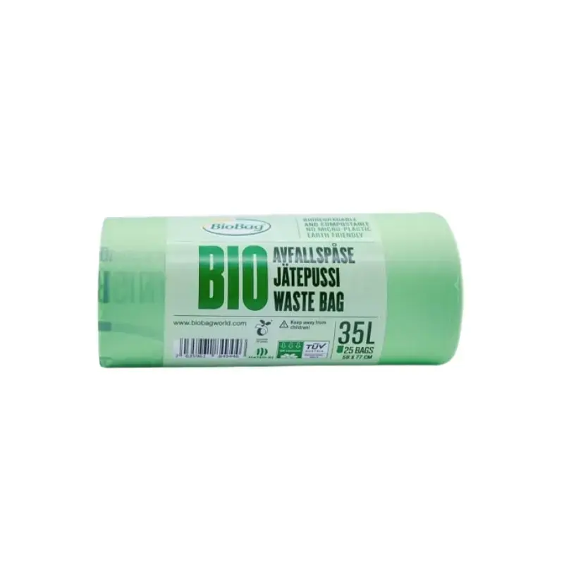 Atkritumu maisi kompostējami BioBag 35L Special (25 gab. rullī) 23mkr. 58x77cm zaļi