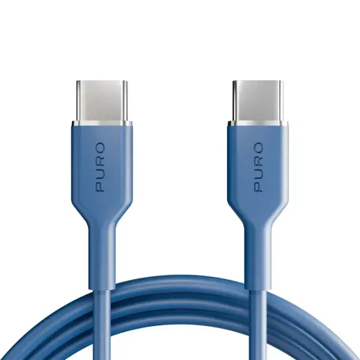 Puro ICON andmeedastus- ja laadimiskaabel | USB-C kuni USB-C | 1.5m | sinine