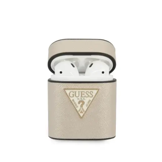 Guess GUACA2VSATMLLG AirPods cover beige Saffiano