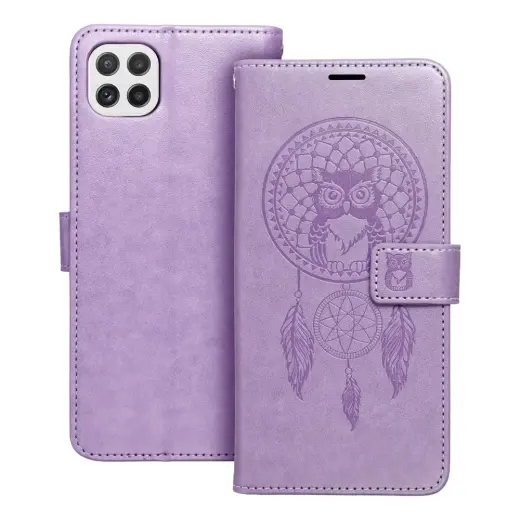MEZZO dreamcatcher knyginio tipo telefono dėklas Samsung Galaxy A22 5G (A226) violetinis