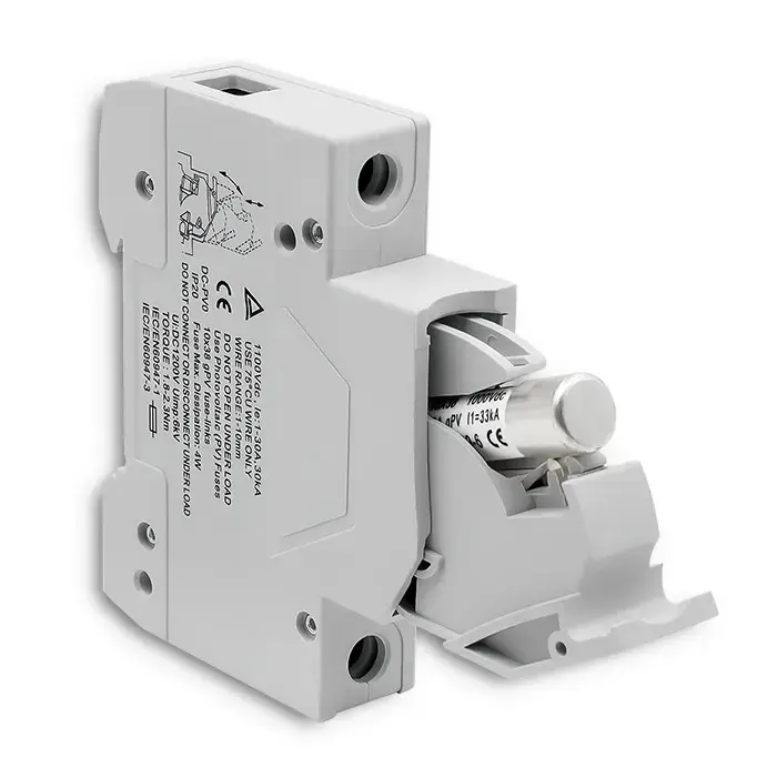 Qoltec Fuse base with diode + DC fuse| 1P|1000V |30A |10x38 |solar