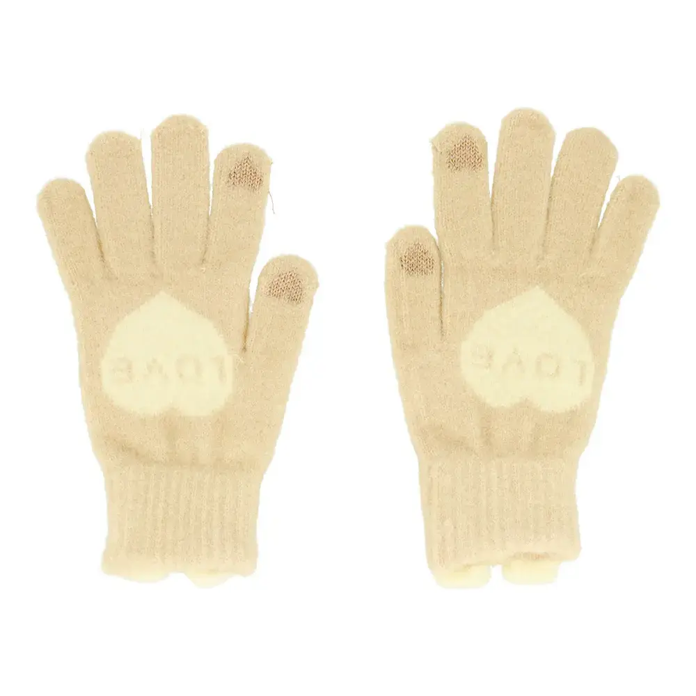 Gloves for touch screens LOVE BEIGE
