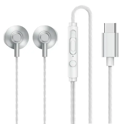 REMAX in-ear earphones USB Type C headset with remote control silver (RM-711a Silver)