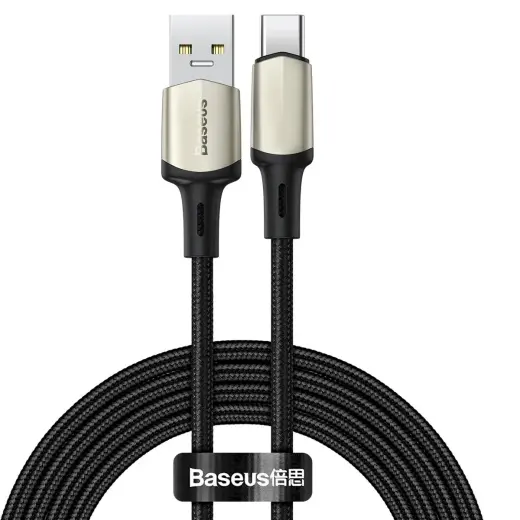 Baseus Cafule VOOC USB-C Datu un Uzlādes vads 5A | PD | SuperCharge | QC 3.0 | 200 cm Melns