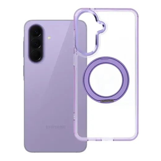Frame Circle Stand maciņš ar statīvu un MagSafe atbalstu telefonam Samsung Galaxy A57 (A576) violets