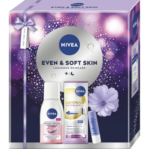 NIVEA, Set Regalo Bellezza, Face Glow Geschenkset-Box (Set per La Cura Del Viso)