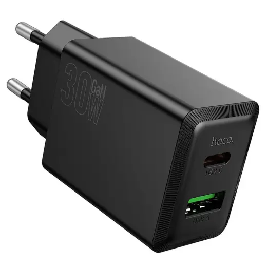 HOCO N71 tīkla lādētājs | 30W | PD, QC | USB-C, USB-A | melns