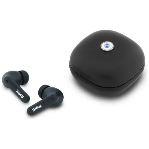 Headphones Bluetooth TWS BMW Leather      Metal Logo ENC black