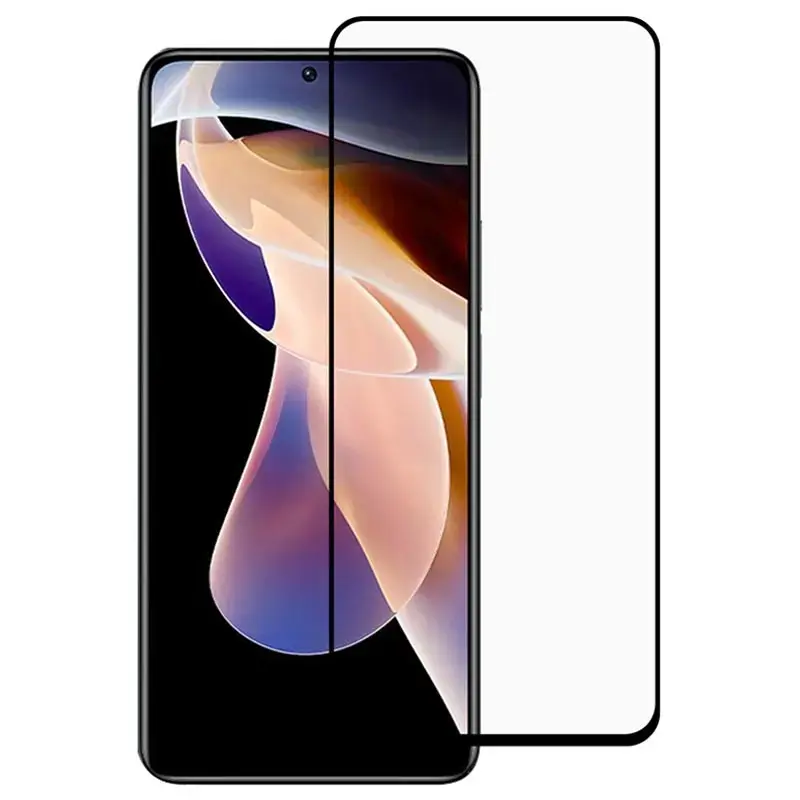 Fusion full glue 5D aizsargstikls pilnam ekrānam Xiaomi Redmi Note 14 4G|14 5G melns