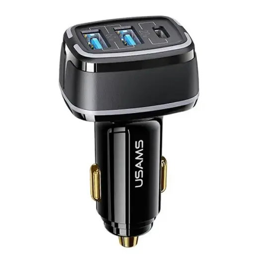 USAMS US-CC126 C24 car charger | 80W | QC | USB-A, USB-C | black