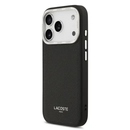 Lacoste PU Leather Champs Elysees MagSafe Case for iPhone 17 Pro Black
