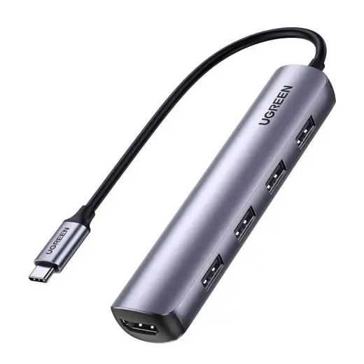 Ugreen adapter USB Type C - HDMI | 4 x USB gray (CM417)