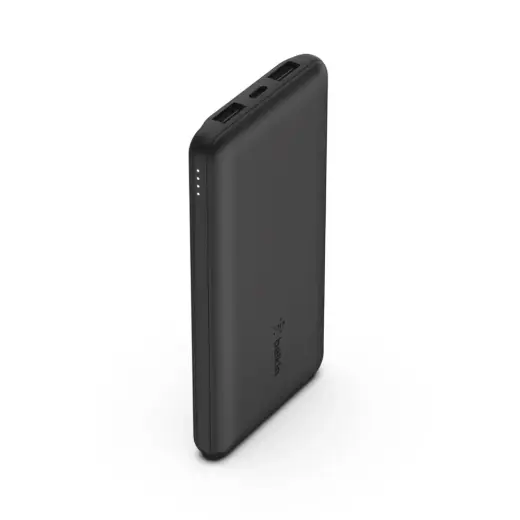 Ārējais akumulators 10 000mAh USB A & USB-C 15W melns