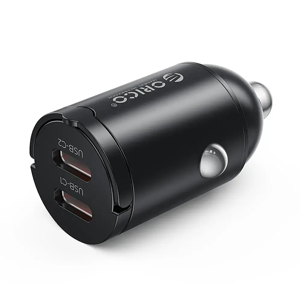 Orico MiniRing auto lādētājs | 30W | PD, QC, PPS | USB-C | melns