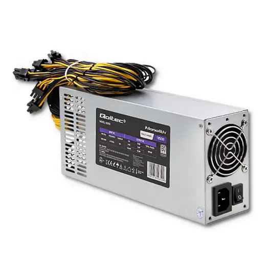 Qoltec POWER SUPPLY 1850W PCI-E| 80 Plus Platinum | Data mining