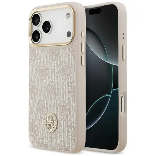 Case Guess 4G Strass Logo MagSafe for     iPhone 18 Pro Max / 17 Pro Max pink