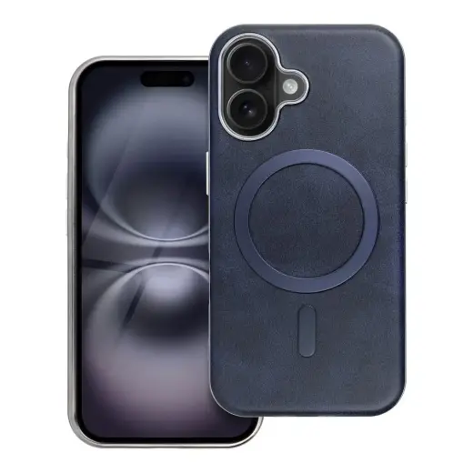 GENTLEMAN MAG COVER maciņš ar MagSafe atbalstu telefonam iPhone 16 tumši zils