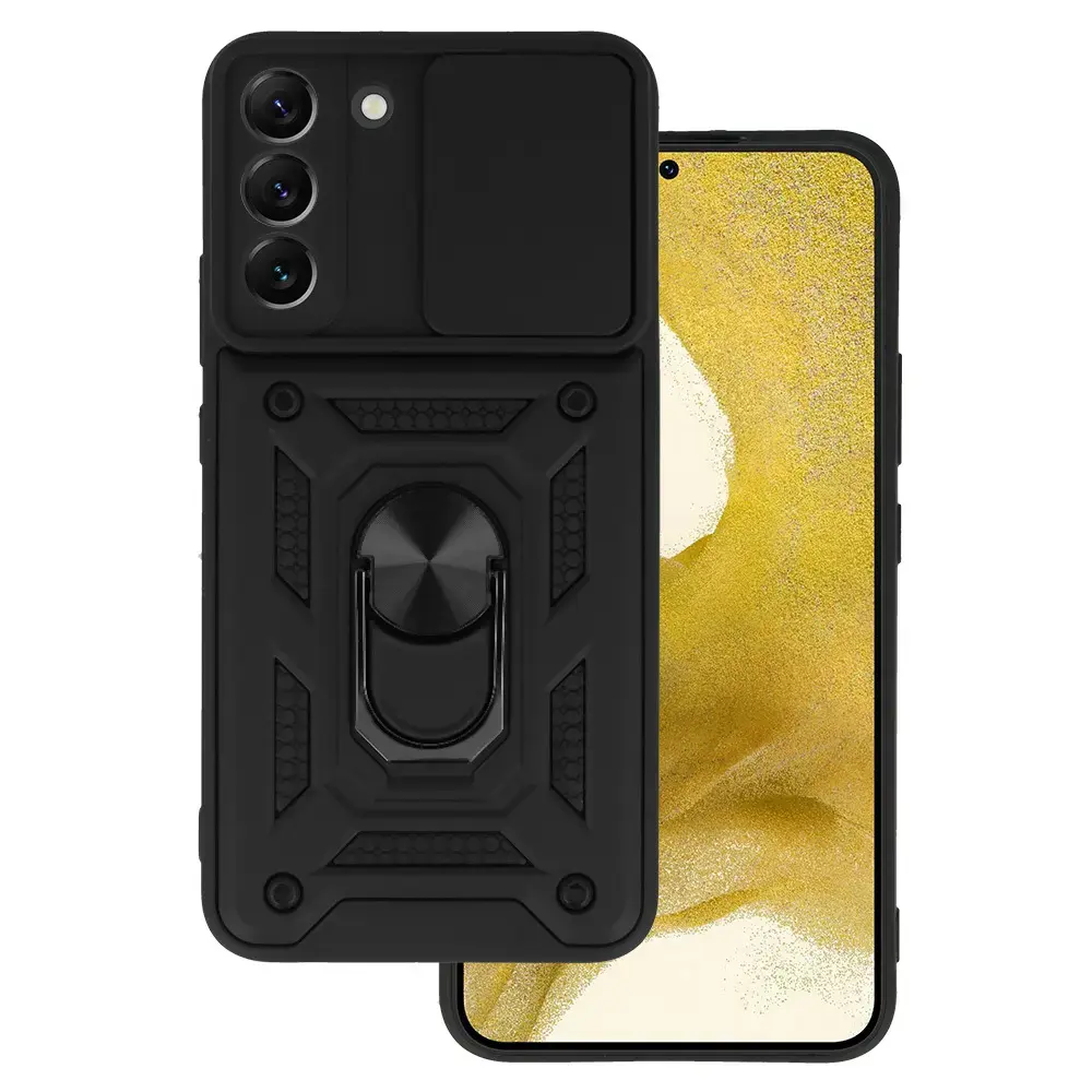 Slide Camera Armor Case for Samsung Galaxy S22 Black