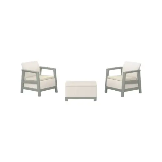 Dārza mēbeļu komplekts Scandi Linea Balcony Set oļu pelēks/salvijzaļa akmens tonī
