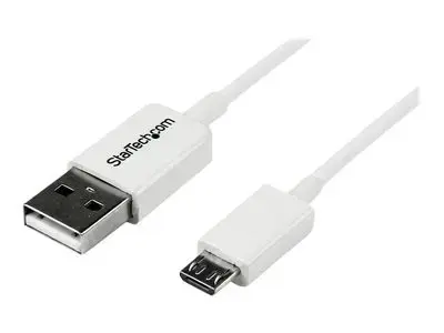 StarTech.com 3.3 ft. (1 m) USB to Micro USB Cable - USB 2.0 A to Micro B - White - Micro USB Cable (USBPAUB1MW) - USB cable - 1 m