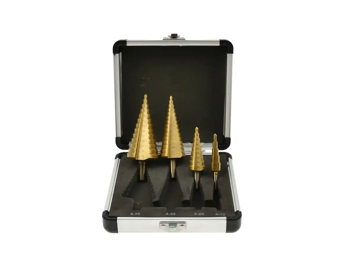 Titanium Step Drill Cone Drill Bits Set (4-12, 4-20, 4-32, 4-39 mm)