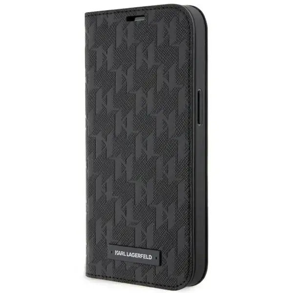 Karl Lagerfeld KLBKP14SSAKLHPK iPhone 14 6.1" bookcase czarny|black Saffiano Monogram