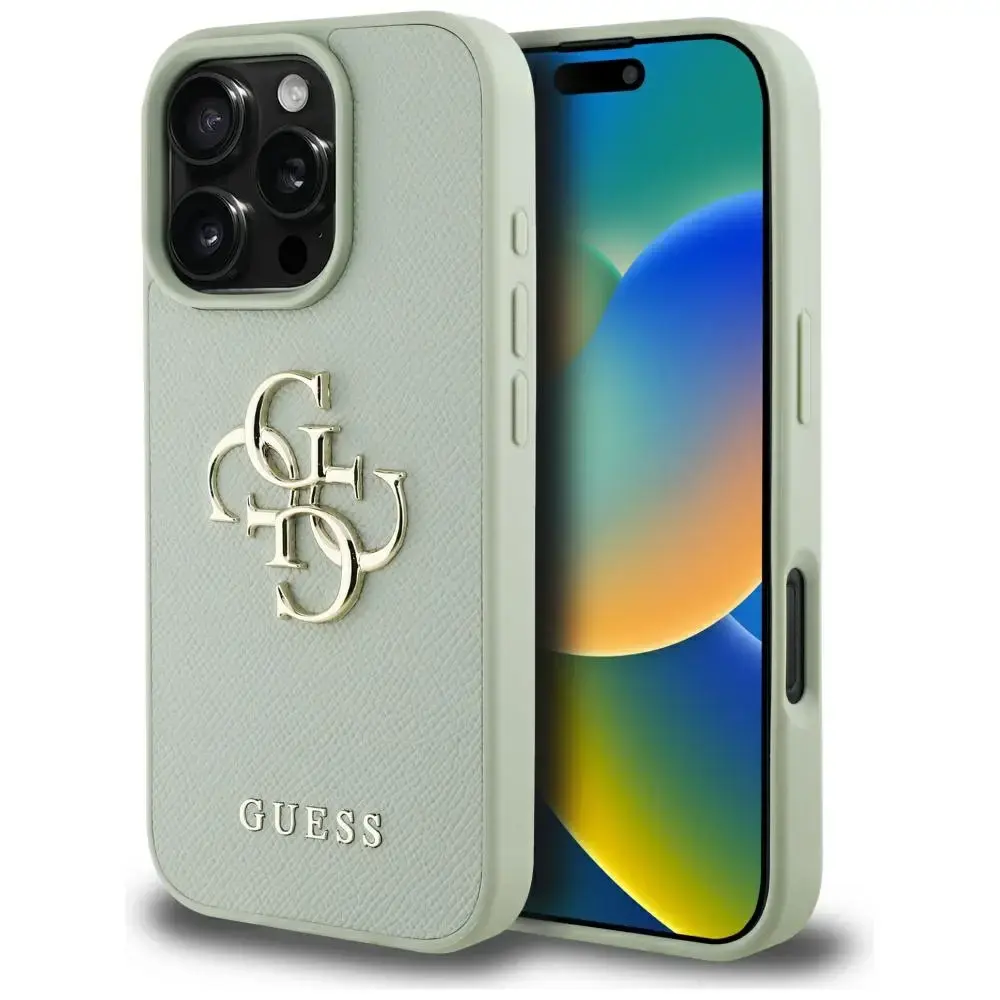 Etui Guess Grained Big 4G Logo Small      Classic Logo do iPhone 16 Pro Max zielony