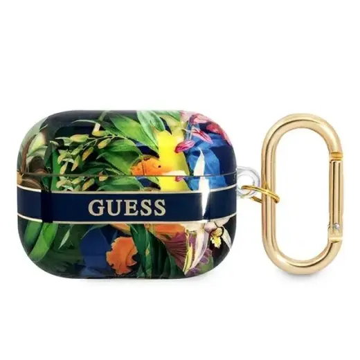 Guess GUAPHHFLB AirPods Pro cover niebieski|blue Flower Strap Collection