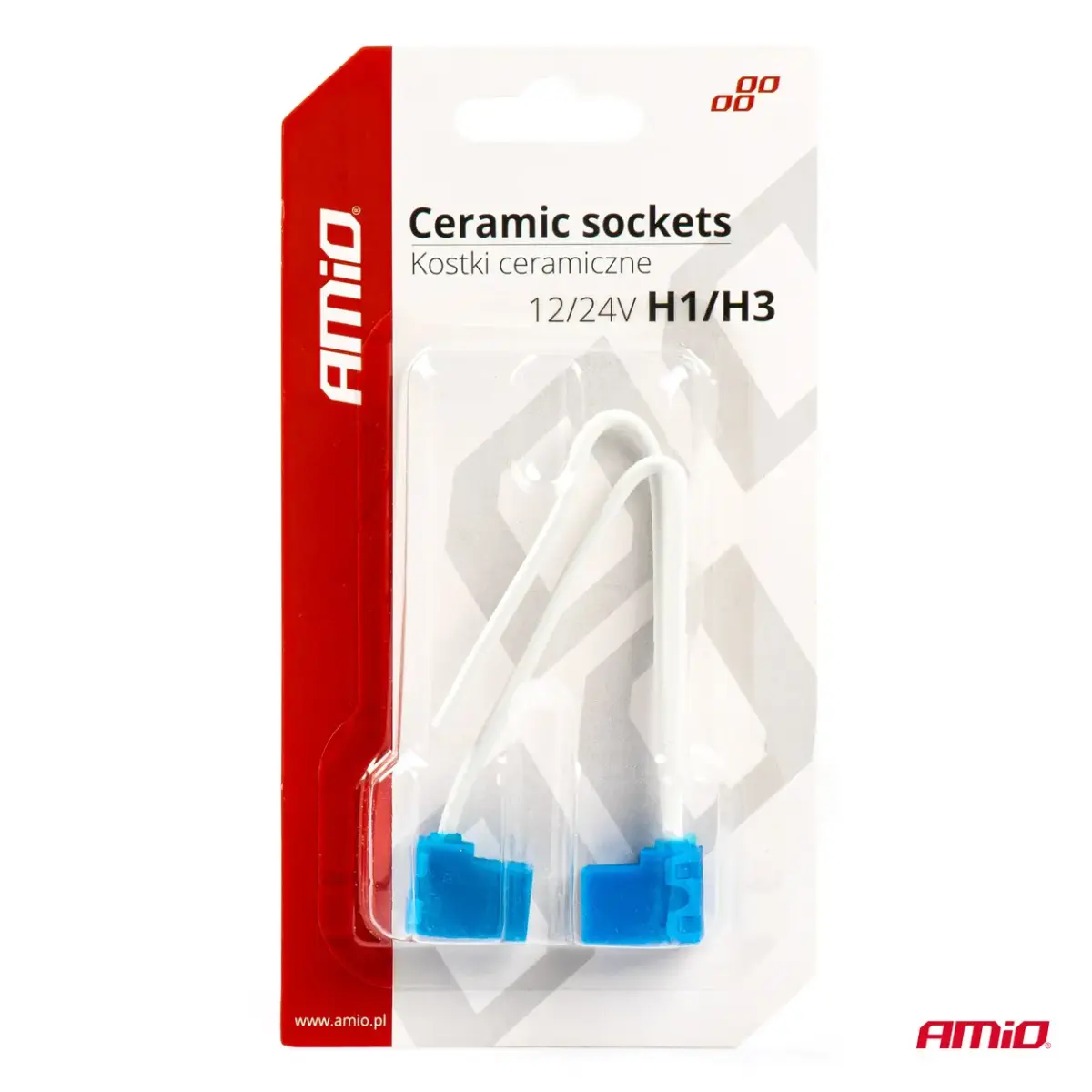 Ceramic sockets angled 2 pcs H1/H3